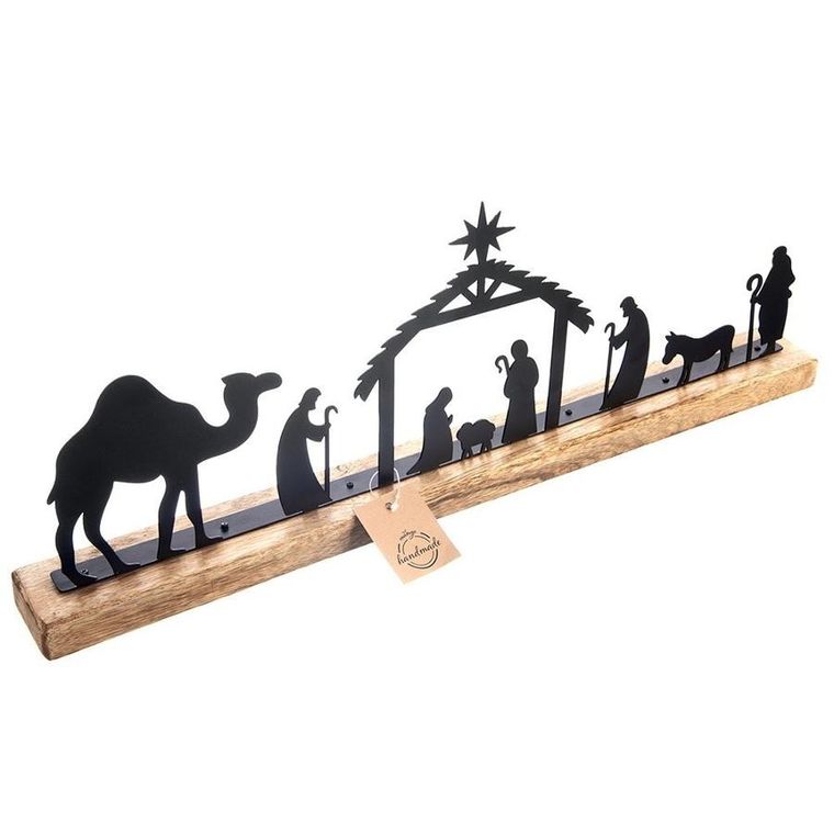 Orion, Mango, szopka bożonarodzeniowa, drewniana, metalowa, 51-5-18 cm