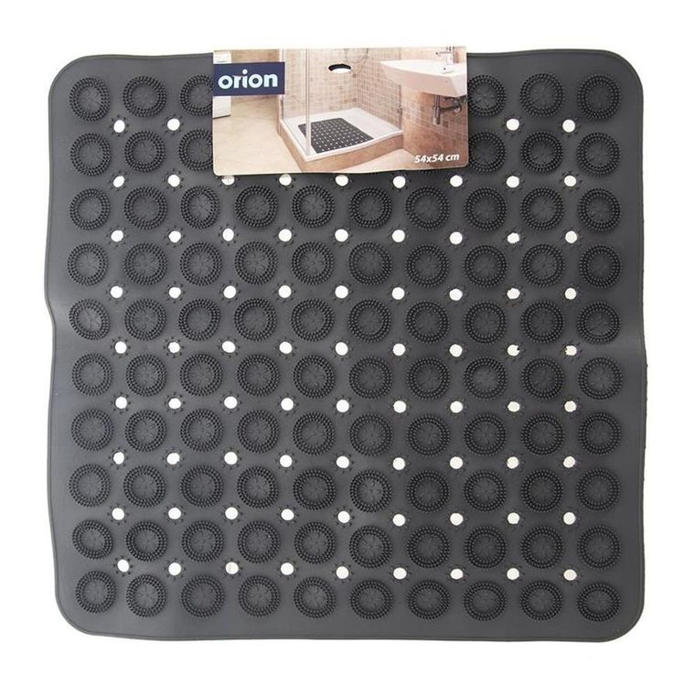 Orion, mata antypoślizgowa pod prysznic, szara, 53-53 cm