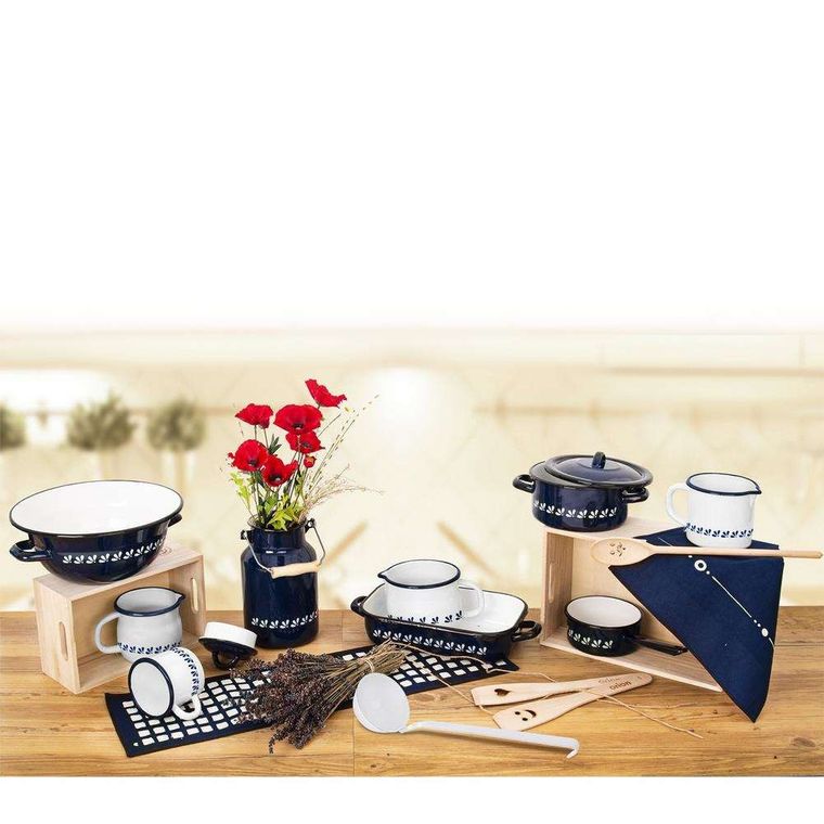 Orion, miska emaliowana, retro, niebieska, 26 cm 2,5l