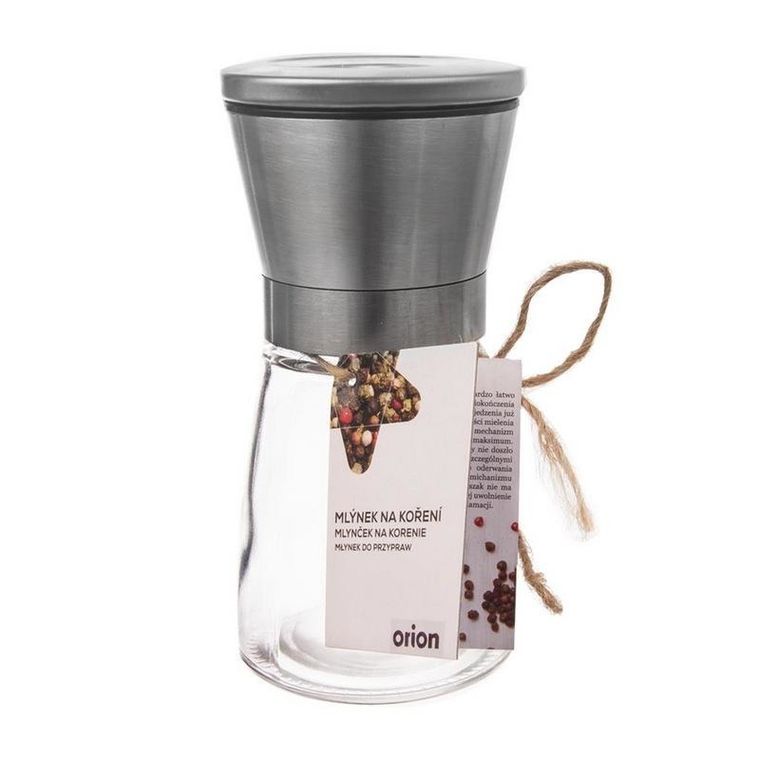 Orion, młynek do przypraw, szklany, ręczny