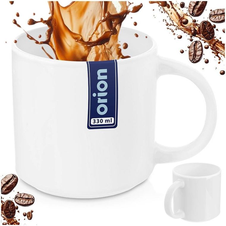Orion, Mona, kubek porcelanowy, biały, 330 ml