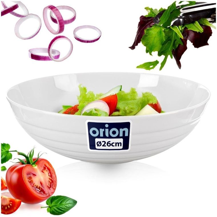 Orion, Mona, miska sałatkowa, porcelanowa, biała, 26 cm, 2,5l