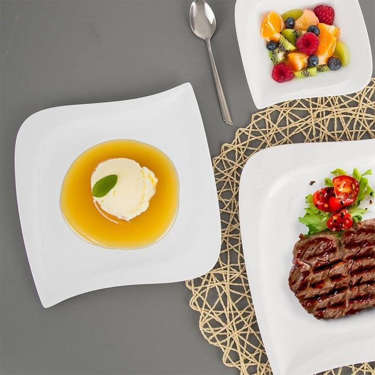 Orion, Mona, talerz deserowy porcelanowy, 21,5-21,5 cm