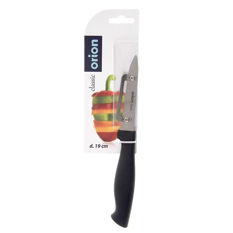Orion, nóż do obierania obierak do owoców i warzyw, pionowy, stalowy, 19 cm