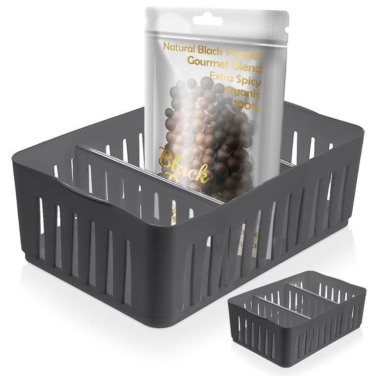 Orion, organizer kuchenny na przyprawy w torebkach, zioła, dzielony, szary