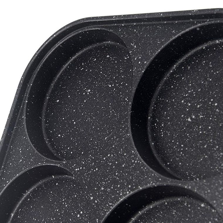 Orion, patelnia do jajek, granitowa, 4 otwory, Grande, 22-22 cm