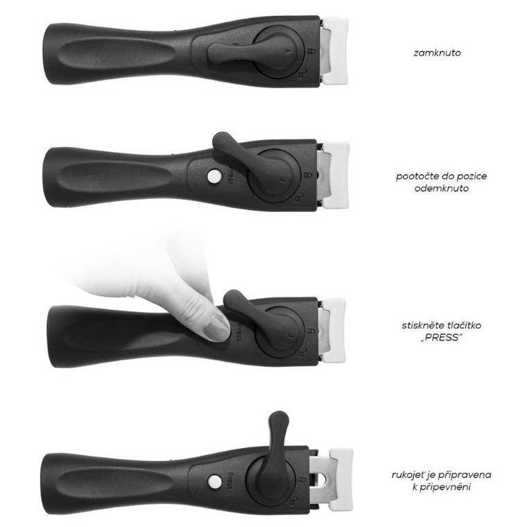 Orion, patelnia granitowa, odpinana, 20+26 cm