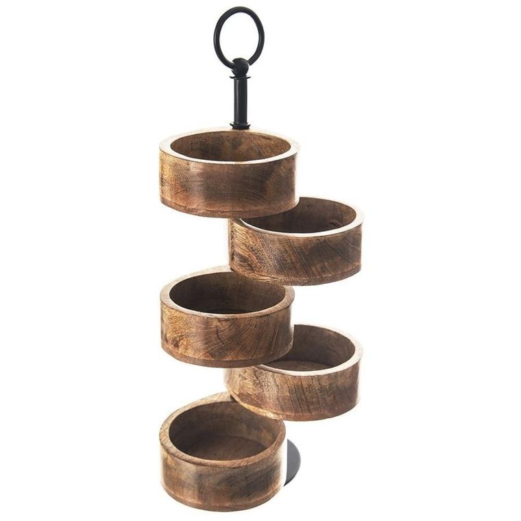 Orion, Patera drewniana 5-poziomowa, Mango, 44.5 cm