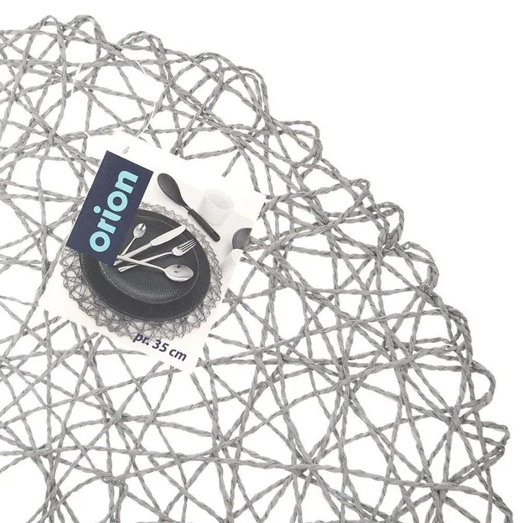 Orion, podkładka okrągła, szara, 35 cm