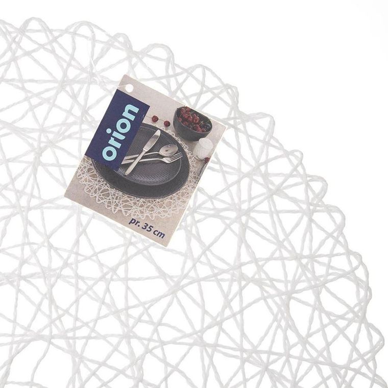 Orion, podkładka pod talerz sztućce, okrągła, biała, 35 cm