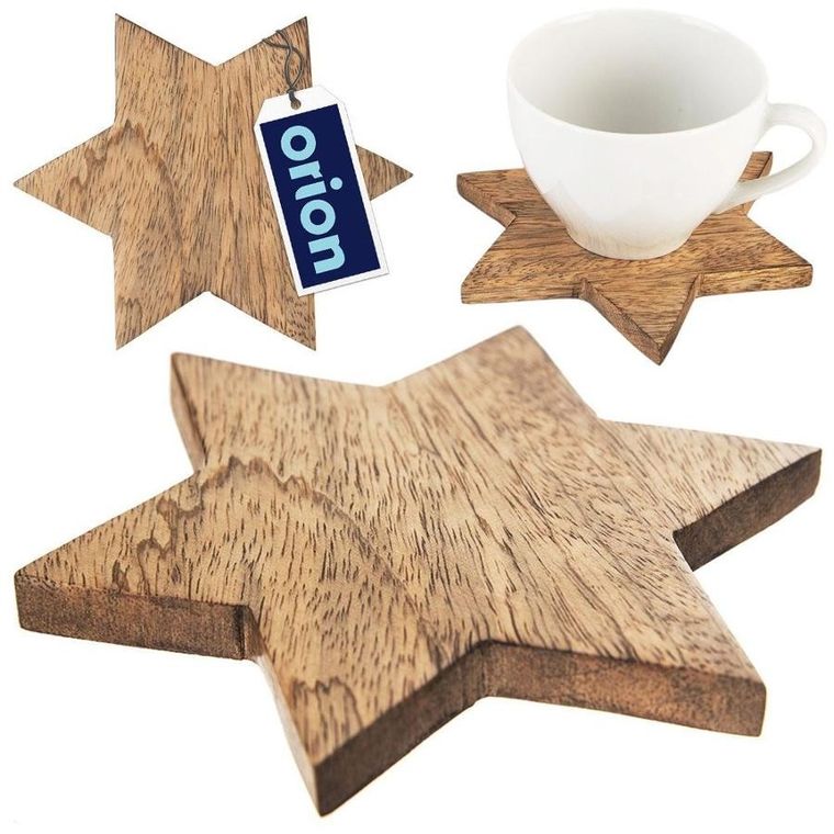 Orion, podstawka pod kubek drewniana, 12.5 cm