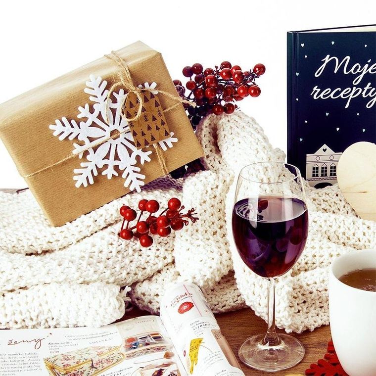 Orion, podstawka pod kubek, filcowa, biała płatek śniegu, 6 szt., 13.5 cm