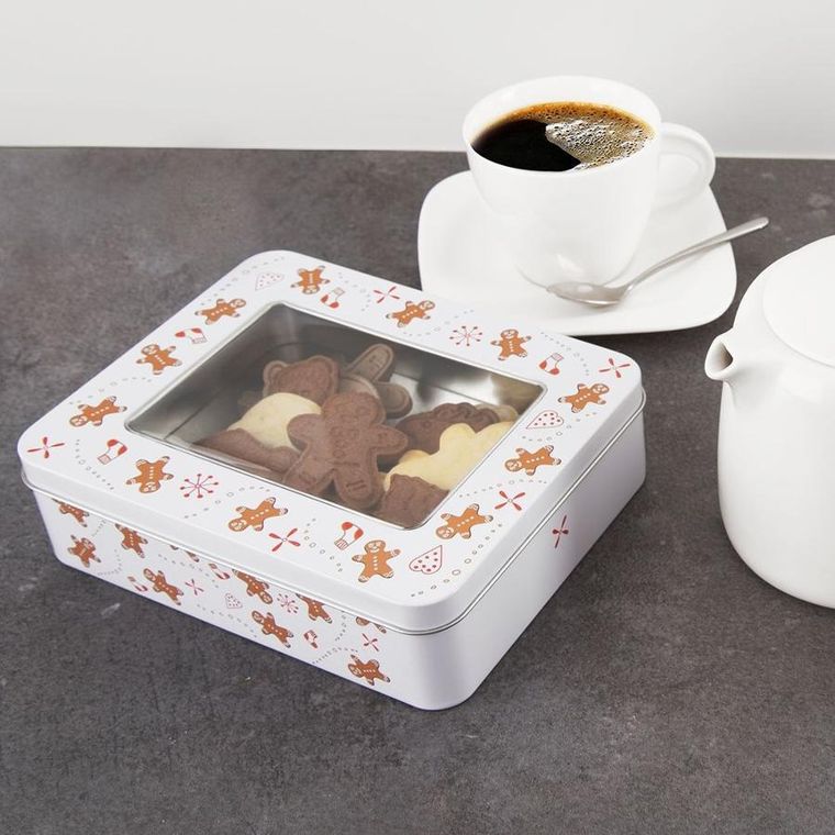 Orion, pojemnik na ciastka, metalowy, 18-14,5-5 cm