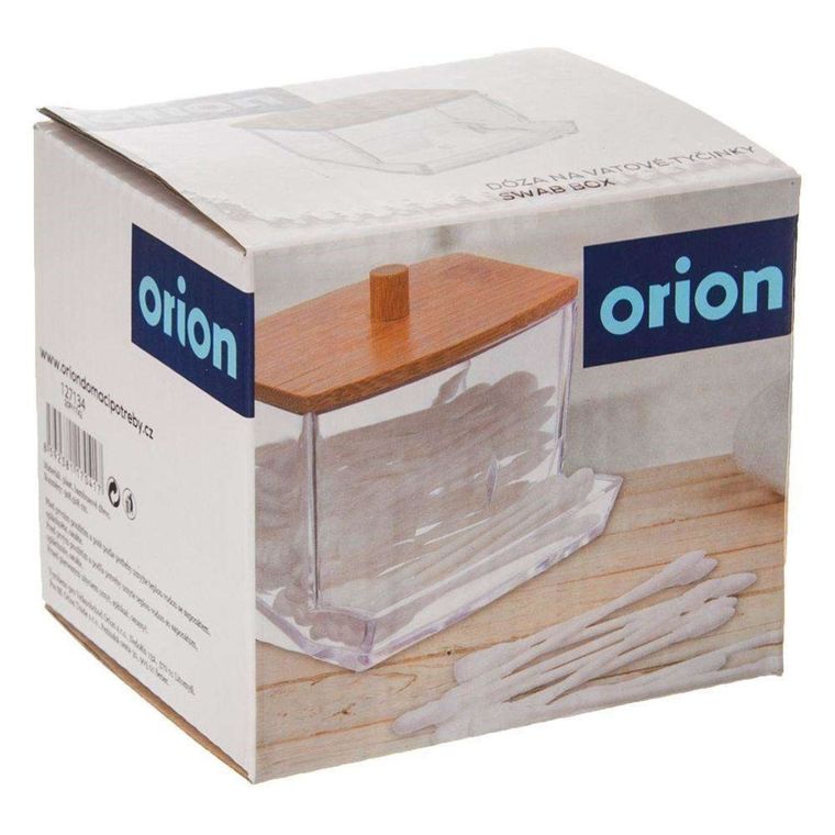 Orion, pojemnik na patyczki higieniczne, z pokrywką bambusową