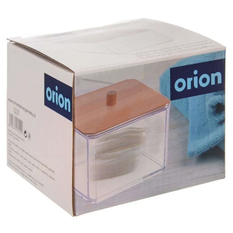 Orion, pojemnik na patyczki higieniczne, z pokrywką bambusową