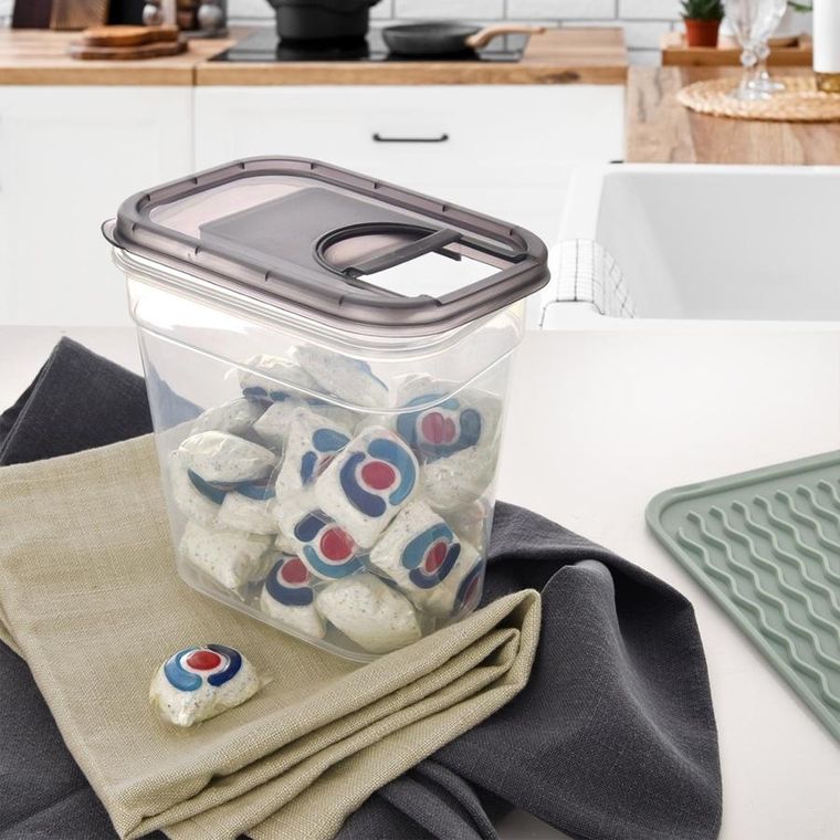 Orion, pojemnik na produkty sypkie z dozownikiem, grey, 1,9l