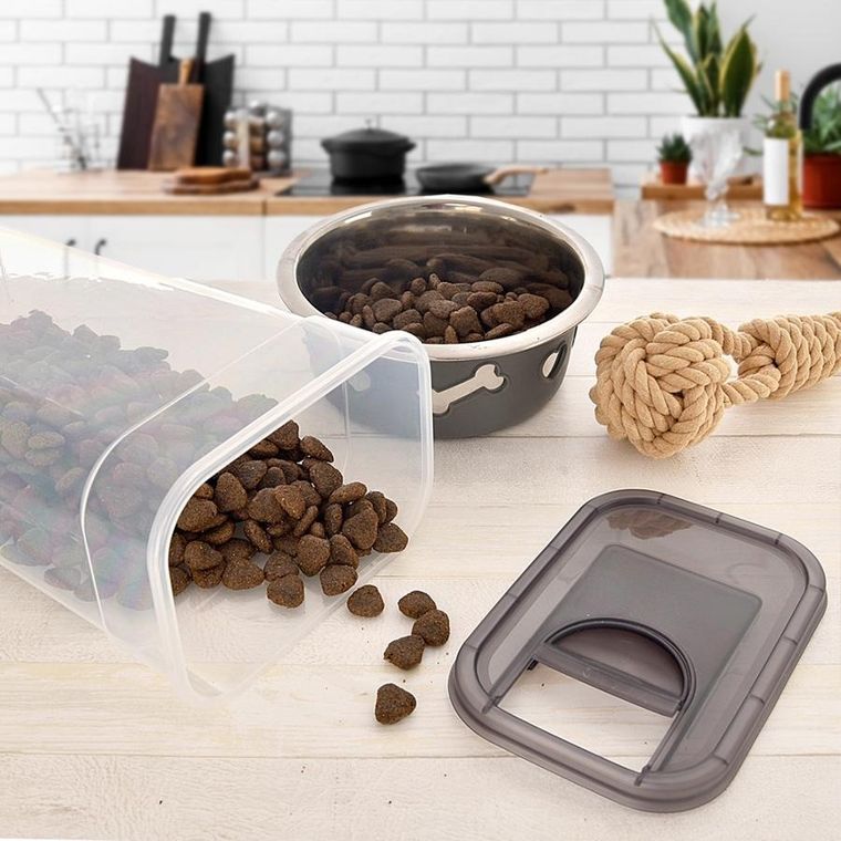 Orion, pojemnik na produkty sypkie z dozownikiem, grey, 3,2l