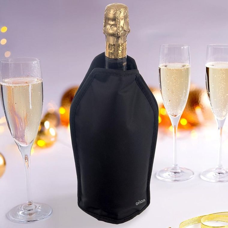 Orion, pokrowiec chłodzący na butelkę, czarny, 23 cm