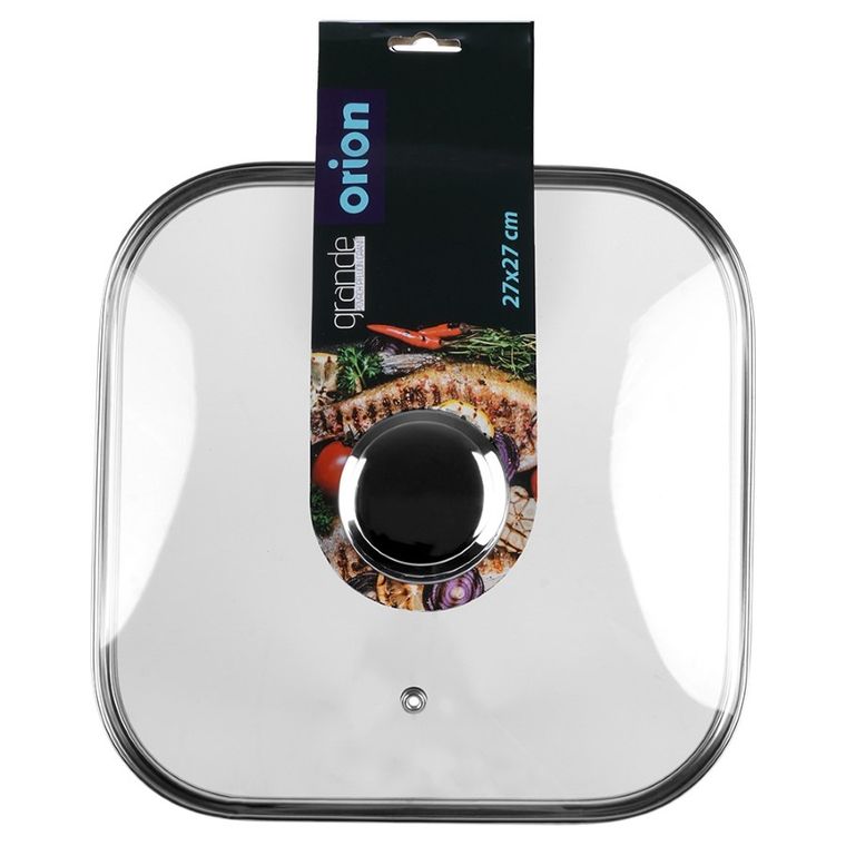 Orion, pokrywka do patelni, kwadratowa, szklana, 26-26 cm