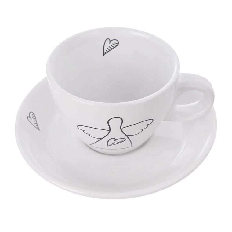 Orion, porcelanowe filiżanki do espresso, białe, 90 ml, 2 szt.