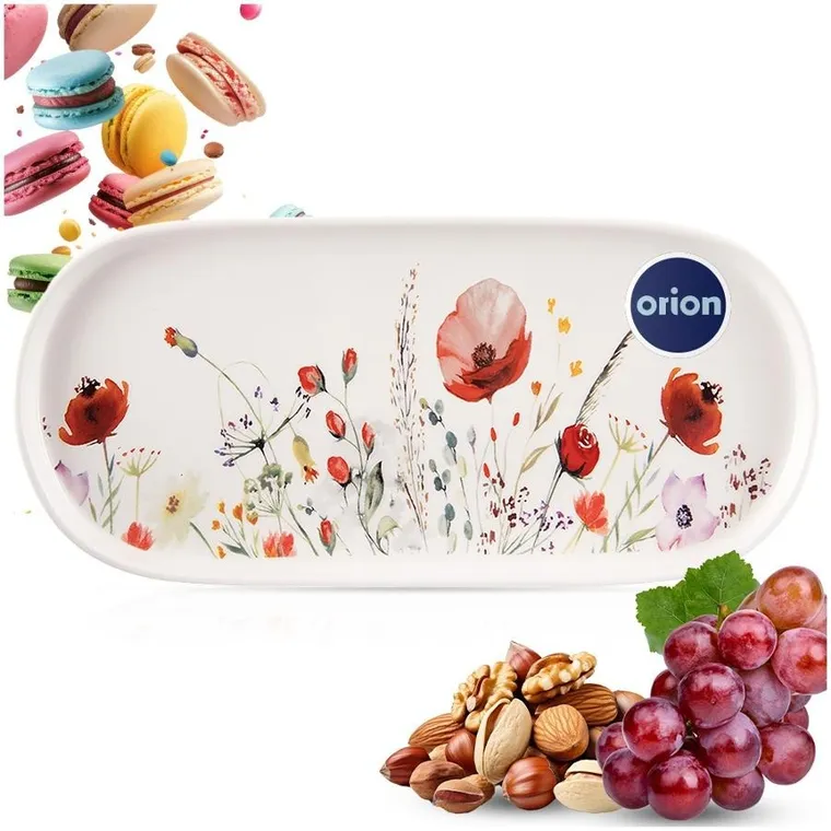 Orion, porcelanowy talerz do serwowania, Maki, 25-12 cm