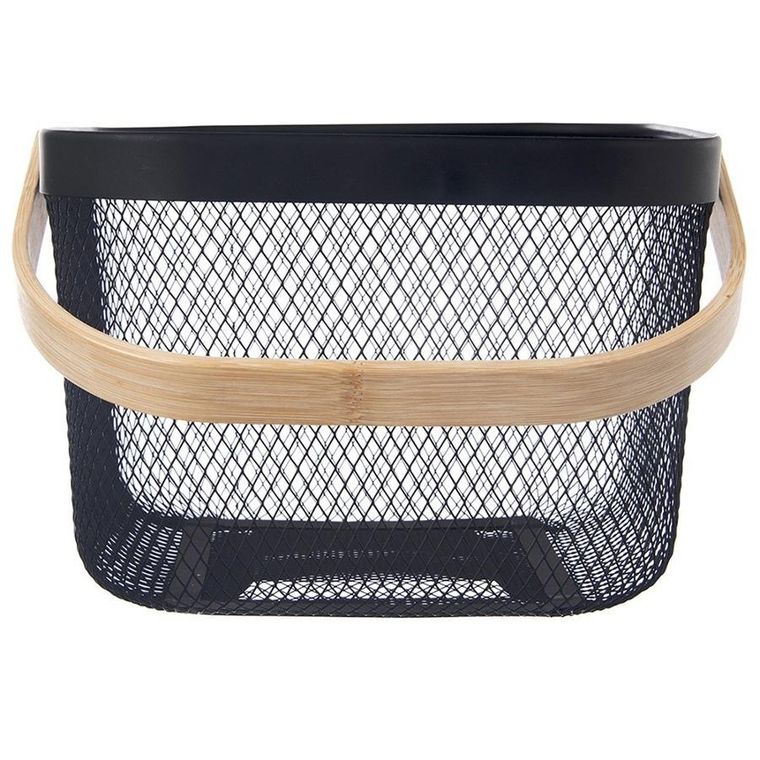 Orion, Radka, koszyk do przechowywania, metalowy, czarny, 27-24,5-17,5 cm