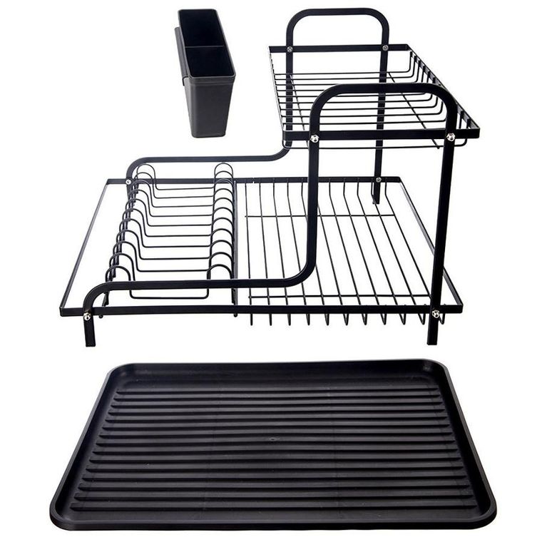 Orion, Radka, suszarka na naczynia, 2-poziomowa, czarna, 42,5-32-29 cm