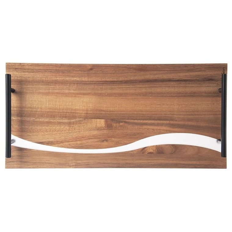 Orion, River, taca do serwowania, Drewniana z uchwytami, 42-20-4,5 cm