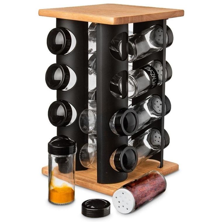 Orion, stojak na przyprawy, obrotowy, z dozownikiem, 16 szt.