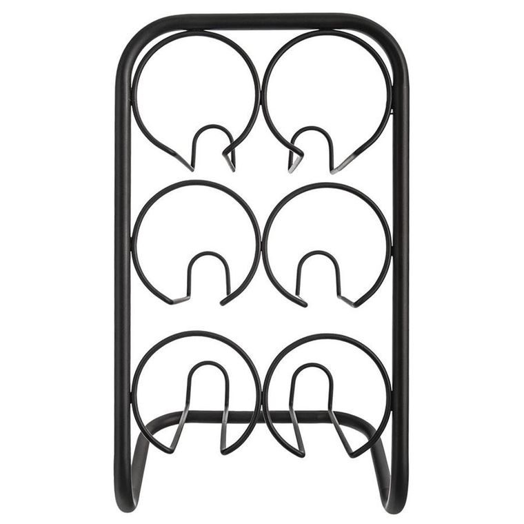 Orion, stojak na wino, metalowy czarny, 6 butelek, 22.5-39 cm