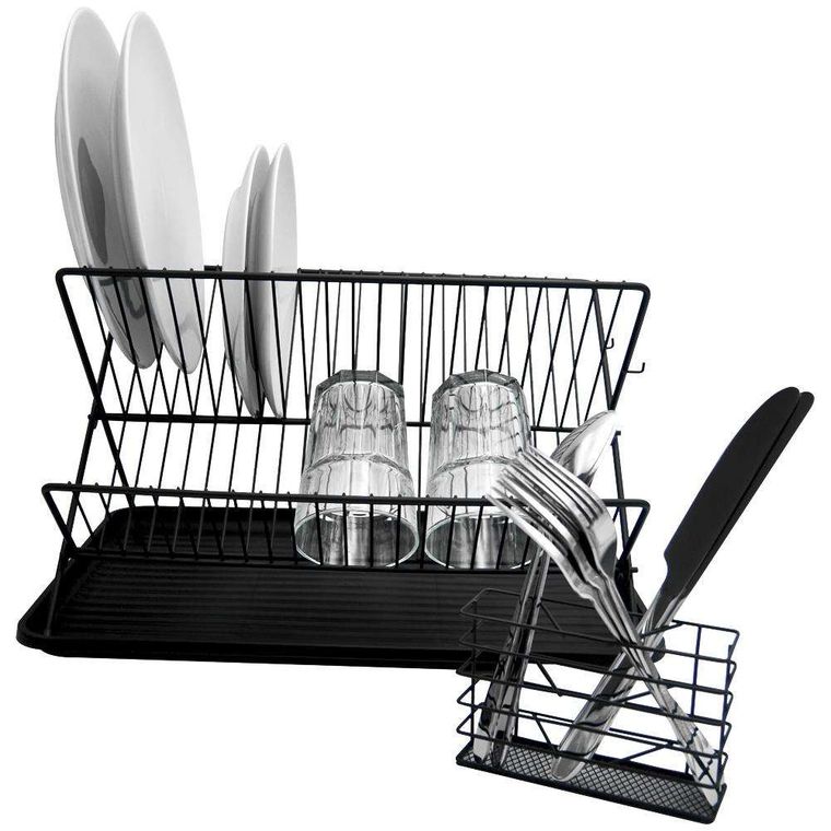 Orion, suszarka na naczynia, czarna, 45-32-25,5 cm