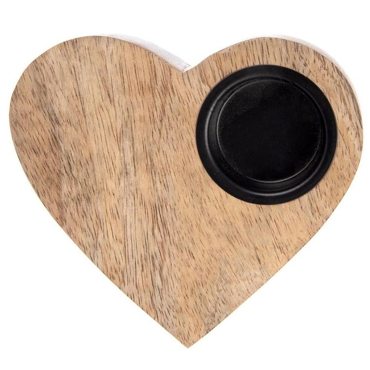 Orion, świecznik drewniany na tealight, mango, 13-12 cm