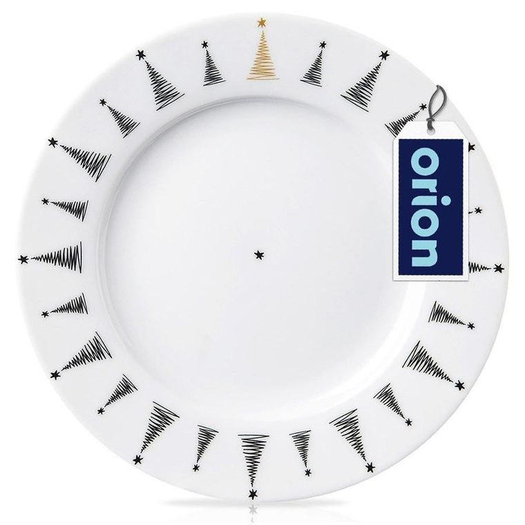 Orion, talerz deserowy porcelanowy, choinka, 20 cm