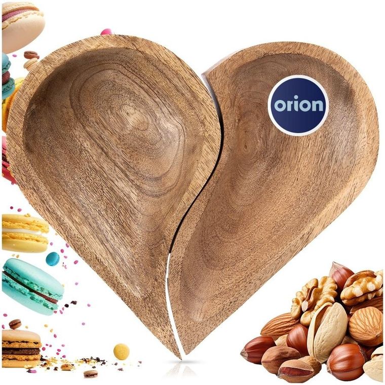 Orion, talerz do serwowania drewniany, serce mango, 2 szt.