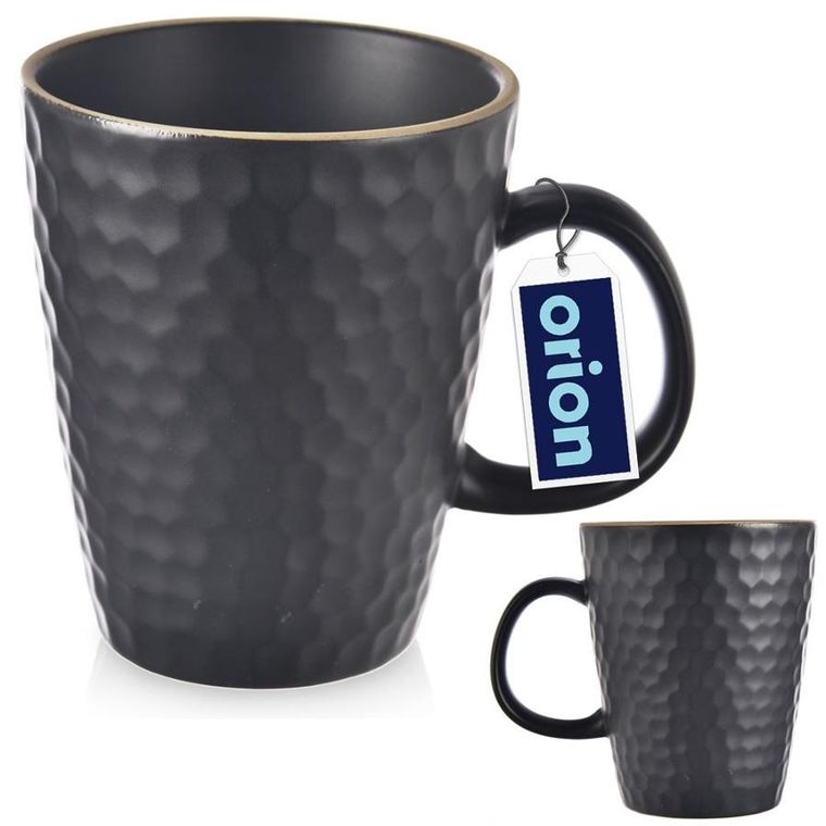 Orion, Tea Time, kubek ceramiczny, czarny, 420 ml