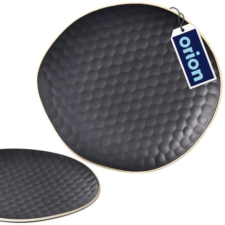 Orion, Tea Time, talerz deserowy, ceramiczny, czarny, 16,5-15 cm