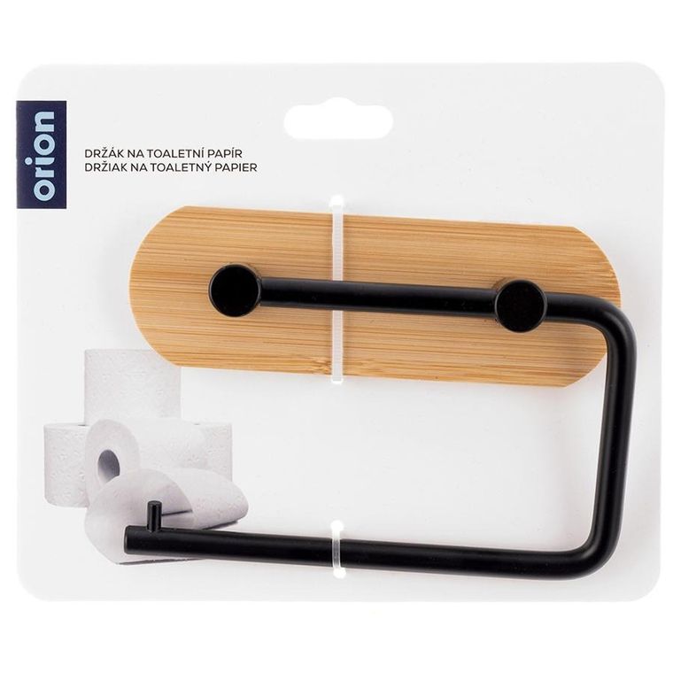 Orion, uchwyt na papier toaletowy, metalowy, czarny, 13,5 cm