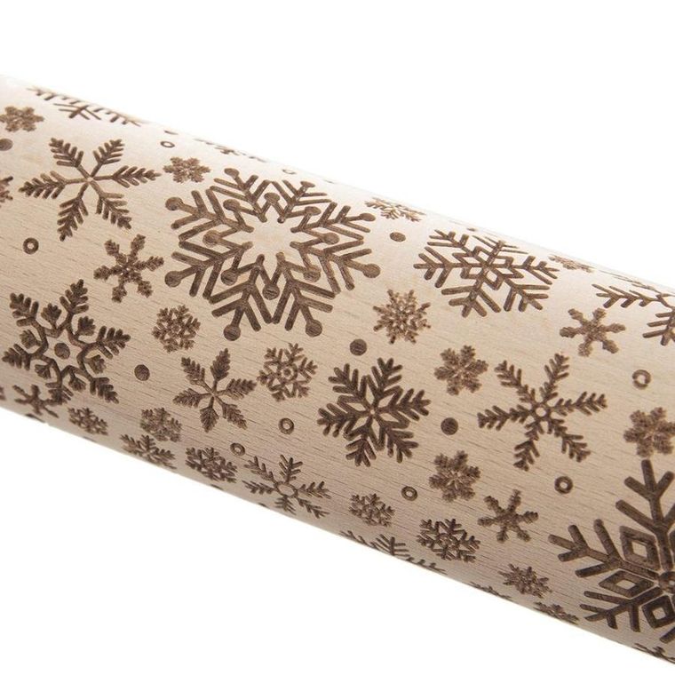 Orion, wałek do ciasta, obrotowy dekoracyjny, płatki śniegu, 39 cm