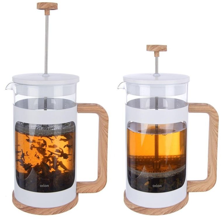 Orion, Whiteline, zaparzacz tłokowy do kawy i herbaty szklany, 1 l