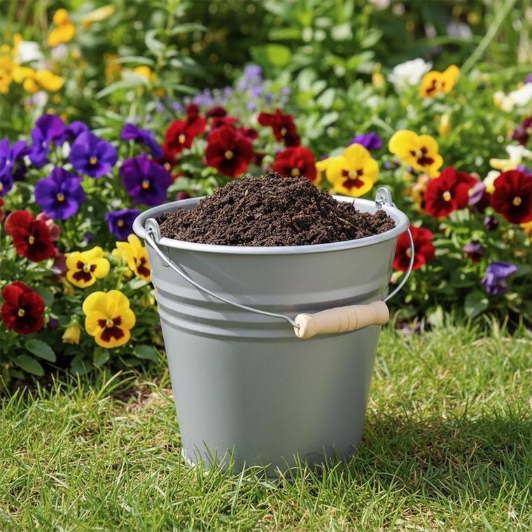 Orion, wiadro plastikowe, szare, 10l