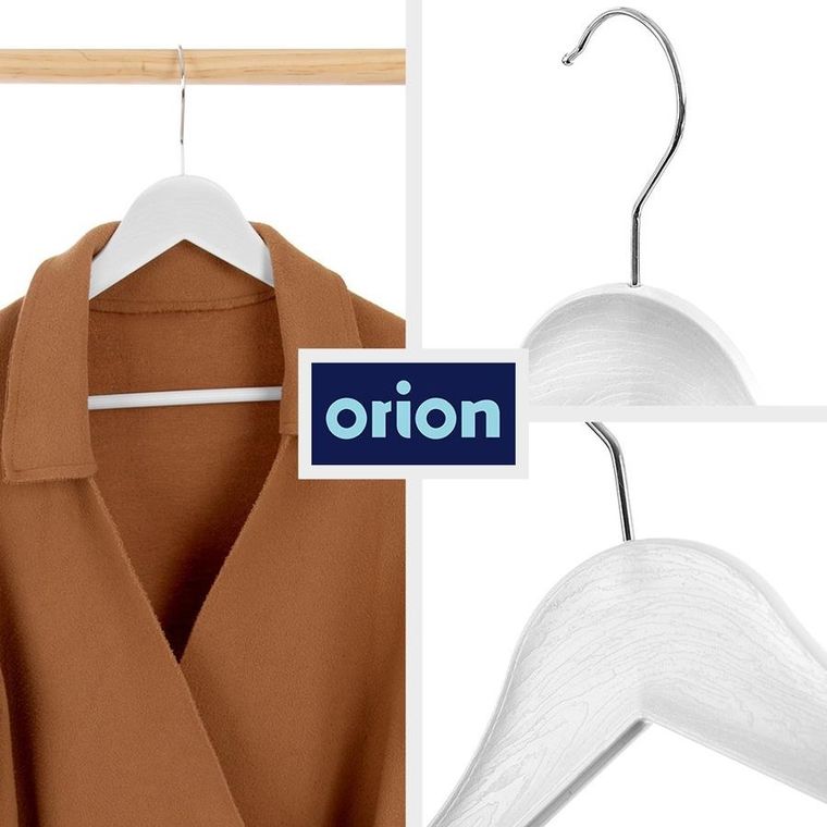 Orion, wieszaki na ubrania, białe obrotowe, 42,5-24 cm, 3 szt.
