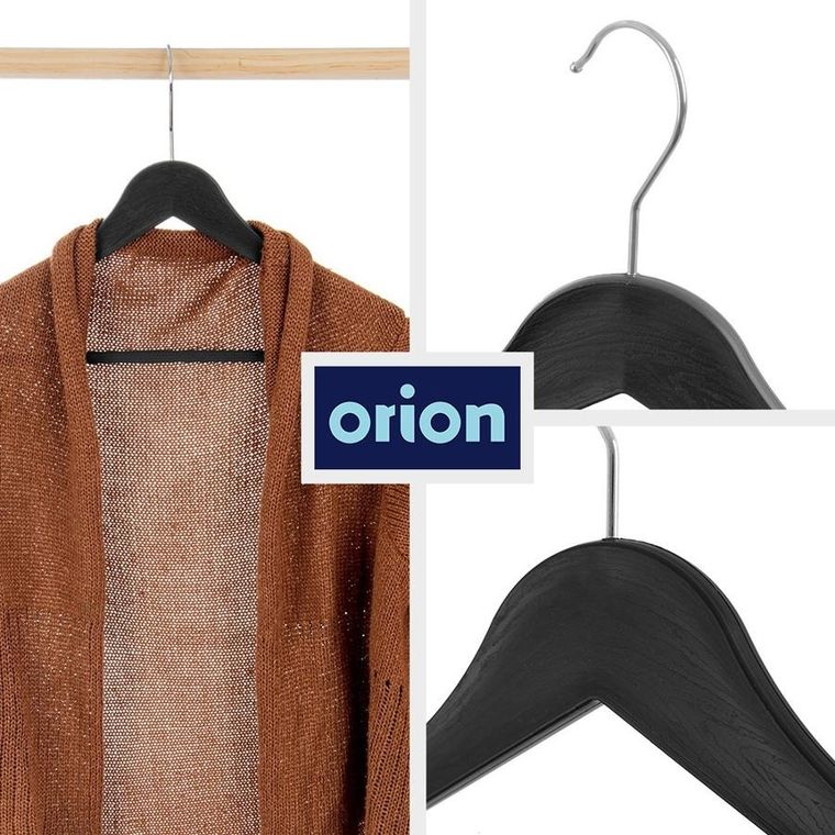 Orion, wieszaki na ubrania, czarne obrotowe, 42,5-24 cm, 3 szt.