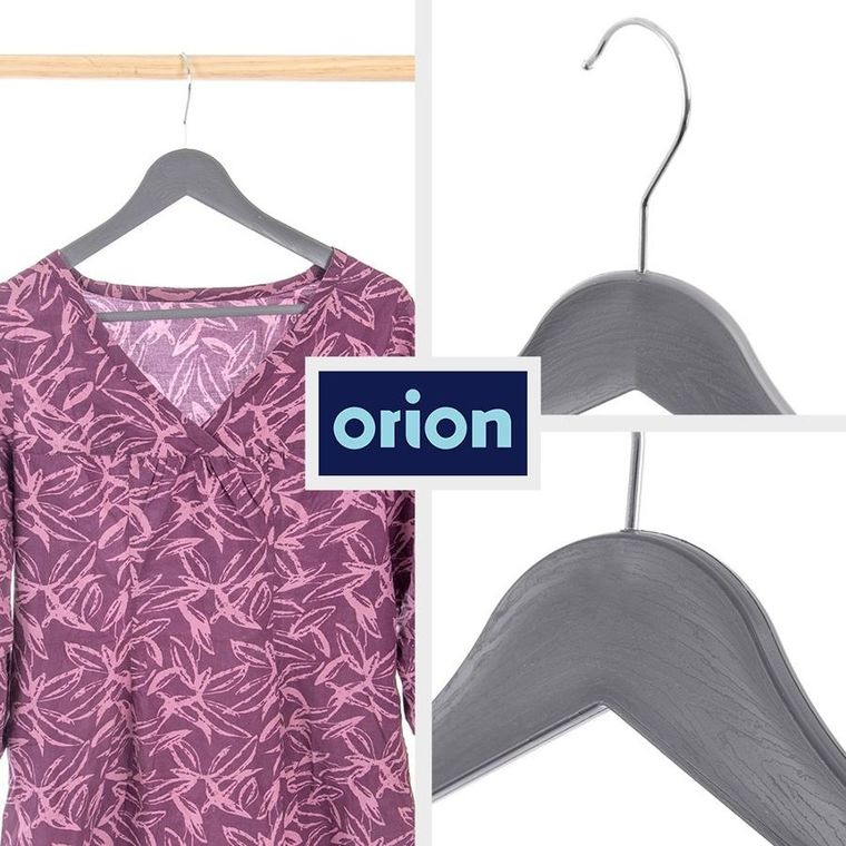 Orion, wieszaki na ubrania, szare obrotowe, 42,5-24 cm, 3 szt.