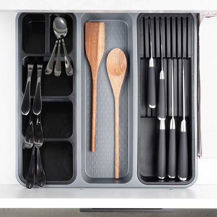 Orion, wkład na sztućce do szuflady, szary, 40-40 cm