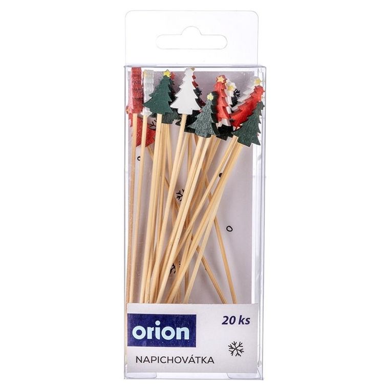 Orion, wykałaczki do przekąsek, bambusowe, choinka, 13 cm, 20 szt.