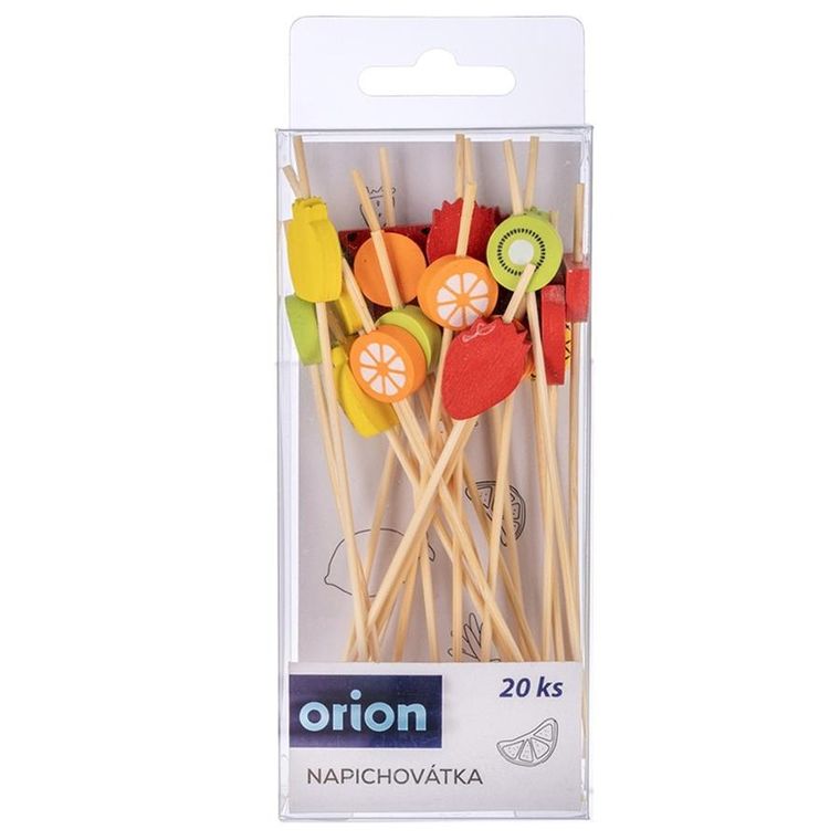 Orion, wykałaczki do przekąsek, bambusowe, owoce, 12 cm, 20 szt.