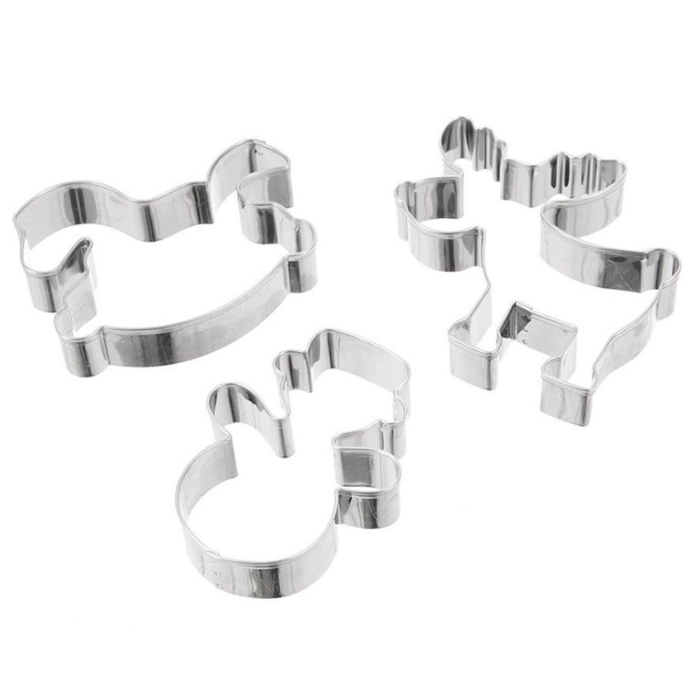 Orion, wykrawacze do ciastek, stalowe, bałwan, konik na biegunach, renifer, 3 szt.