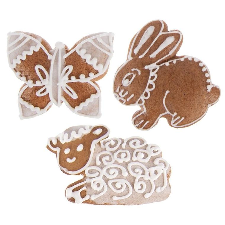 Orion, wykrawacze do ciastek stalowe, zajączek motyl baranek, 3 szt.