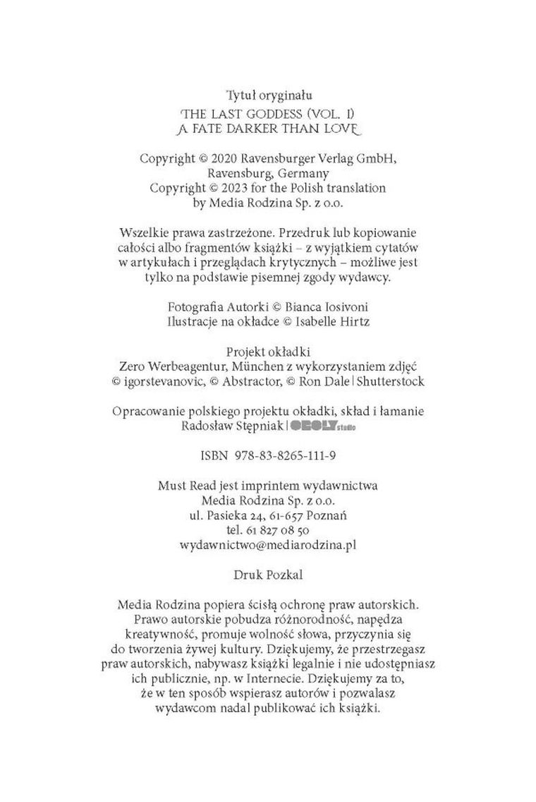Ostatnia Bogini. Tom 1. A Fate Darker than Love