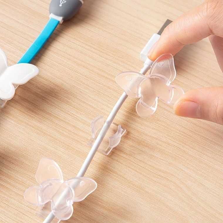 Ozdobny uchwyt na kabel, liść, 9 szt.